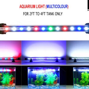 KickAt Multicolour Fully Submersible LED for Aquarium Waterproof iP68 Rated (2FT to 4 Ft Tank)