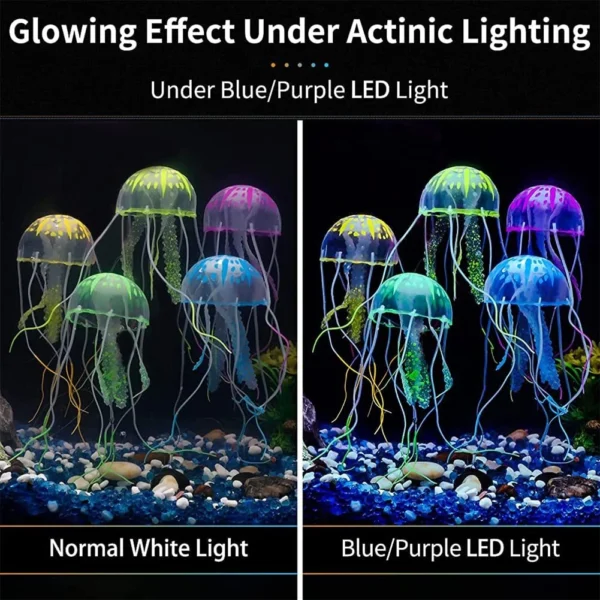 KickAt Artificial Silicone Floating Jellyfish Ornament Decor for Aquarium Fish Tank