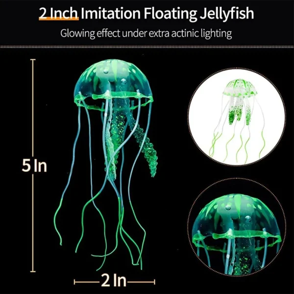KickAt Artificial Silicone Floating Jellyfish Ornament Decor for Aquarium Fish Tank