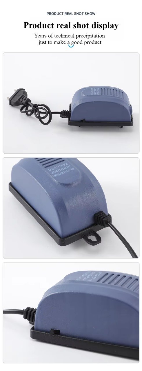 KickAt Single Outlet Aquarium Oxygen Air Pump for Air Bubble and Oxygen of Fish Tank with pipe and stone